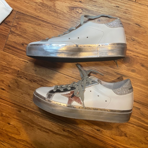 Authentic Golden Goose Hi Star shoes size 37 like new silver sole and camo star - Picture 5 of 10